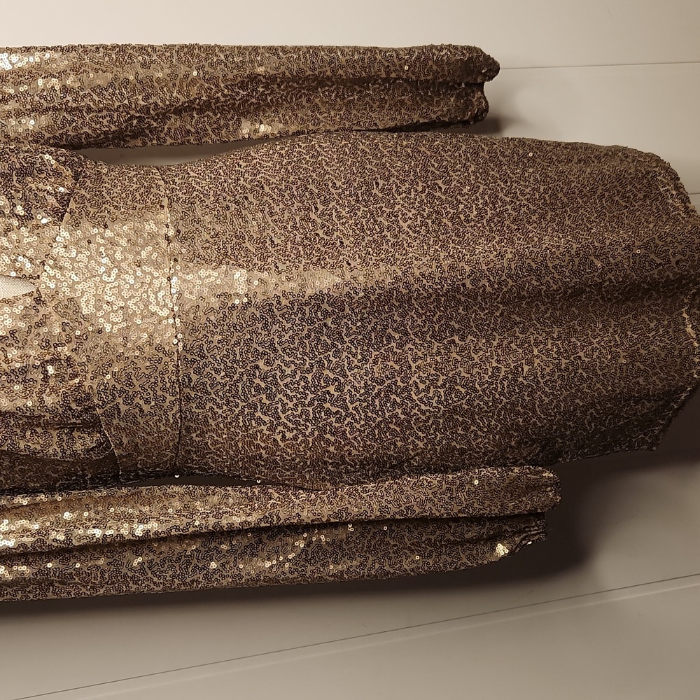 Altar'd State Gold Sequin Long Sleeve Dress - Picture 5 of 12